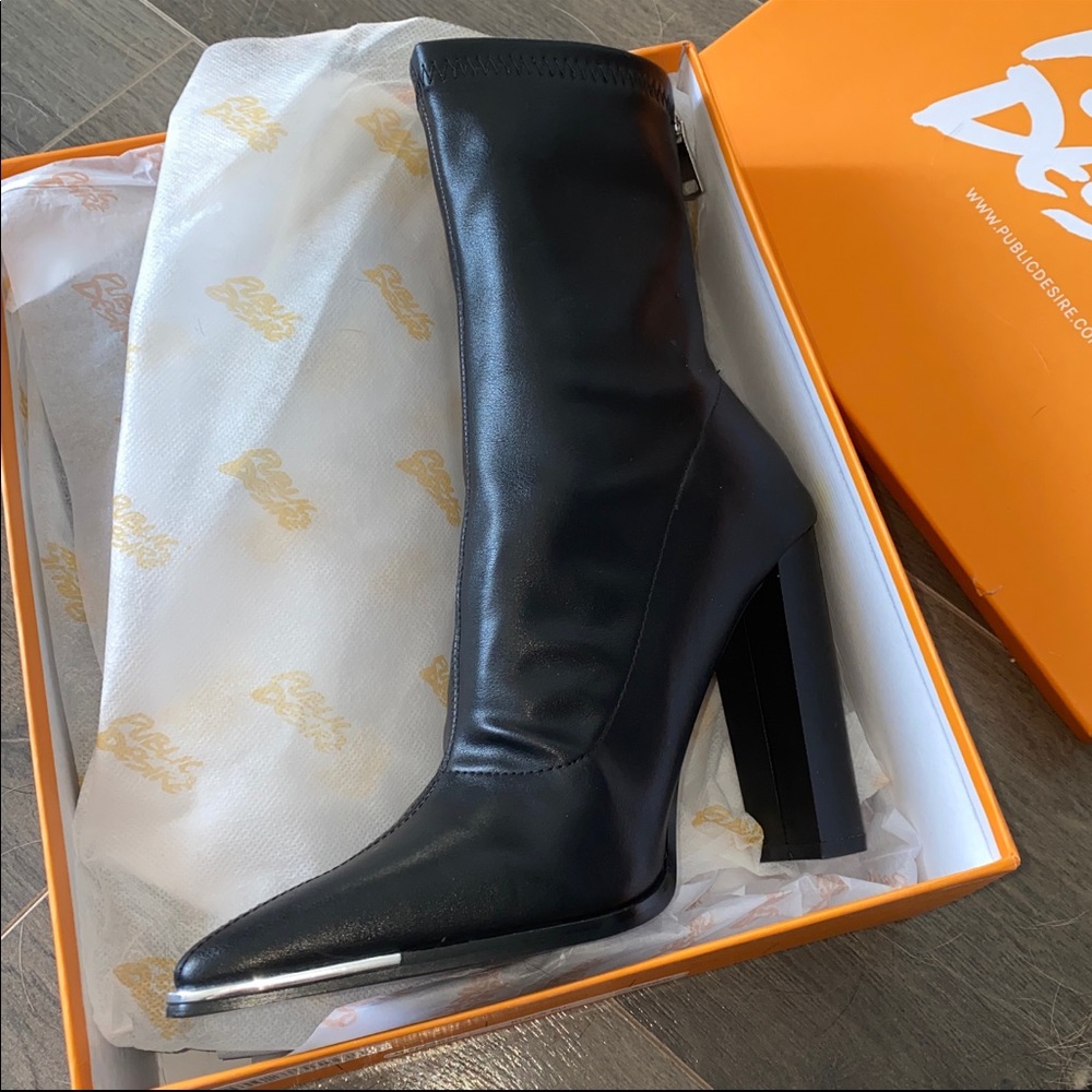 Public Desire Black Ankle Boots